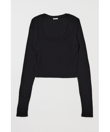 SCOOP NECK ロングスリーブ TEE