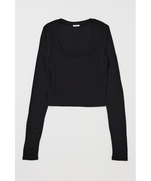SCOOP NECK ロングスリーブ TEE