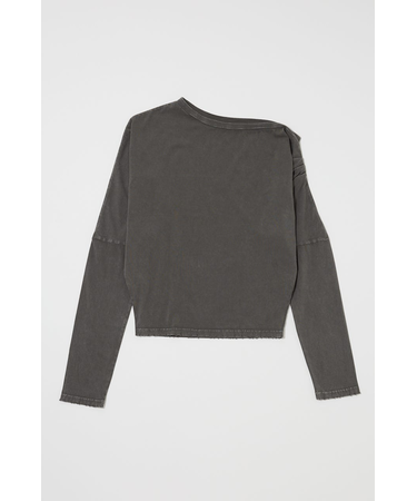 OVER DYED ONE SHOULDER L/S TEE