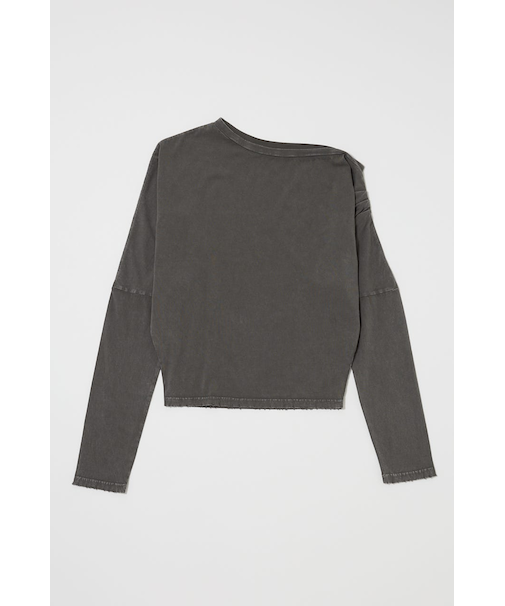 OVER DYED ONE SHOULDER L/S TEE