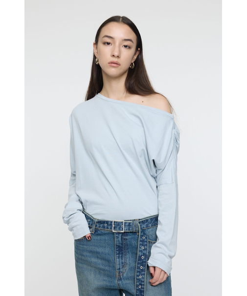OVER DYED ONE SHOULDER L／S TEE