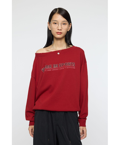 OFF SHOULDER LOGO SWEAT プルオーバー