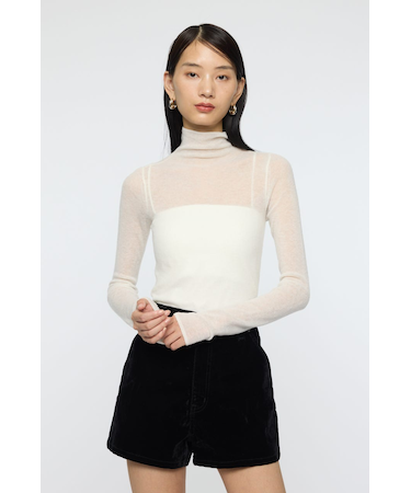 SHEER TURTLE NECK ニットトップス