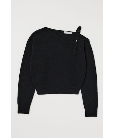 BUTTON STRAP ワンショルダートップス