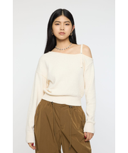 BUTTON STRAP ワンショルダートップス