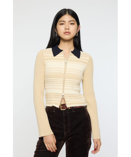 STRIPE ZIP UP KNIT シャツ