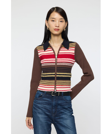 STRIPE ZIP UP KNIT シャツ