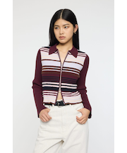 STRIPE ZIP UP KNIT シャツ