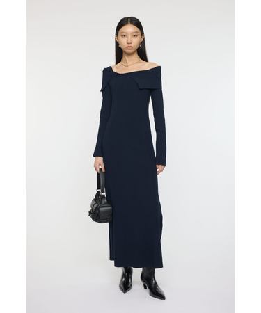 ASYMMETRY COLLAR KNIT ドレス