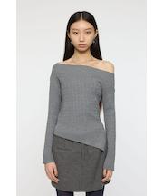 ASYMMETRY SHOULDER CABLE ニット