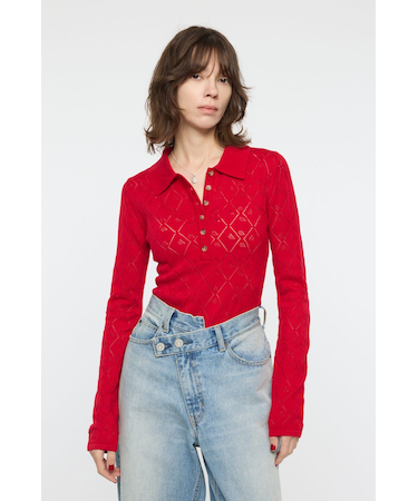 EYELET KNIT ボディスーツ