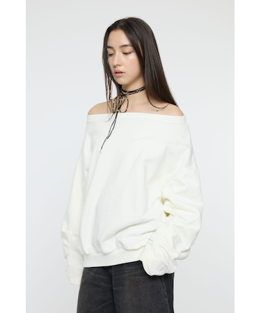 WASHED OFF SHOULDER スウェット