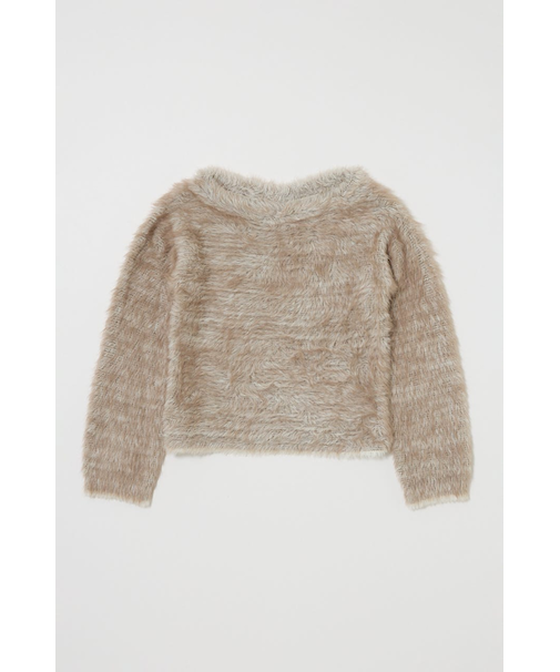 FAUX FUR KNIT CROP トップス