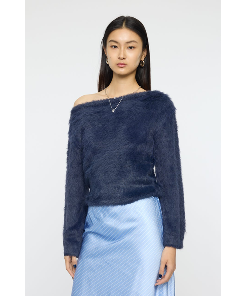 トップス 88101019 FAUX FUR KNIT CROP トップス｜マウジーの通販｜&mall（アンドモール