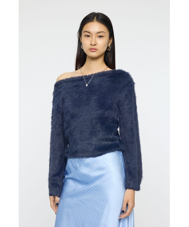 FAUX FUR KNIT CROP トップス