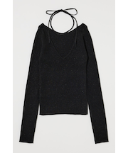 GLITTER TIE KNIT トップス