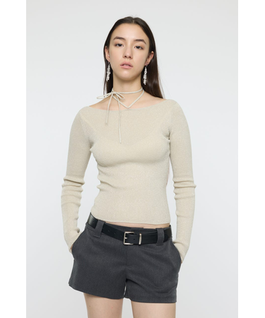 GLITTER TIE KNIT トップス