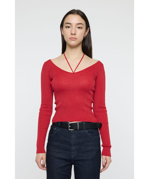 GLITTER TIE KNIT トップス｜マウジーの通販｜&mall（アンドモール