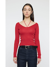 GLITTER TIE KNIT トップス