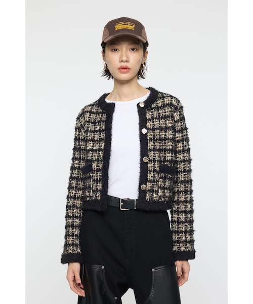 COMPACT KNIT TWEED ジャケット｜マウジーの通販｜&mall（アンドモール