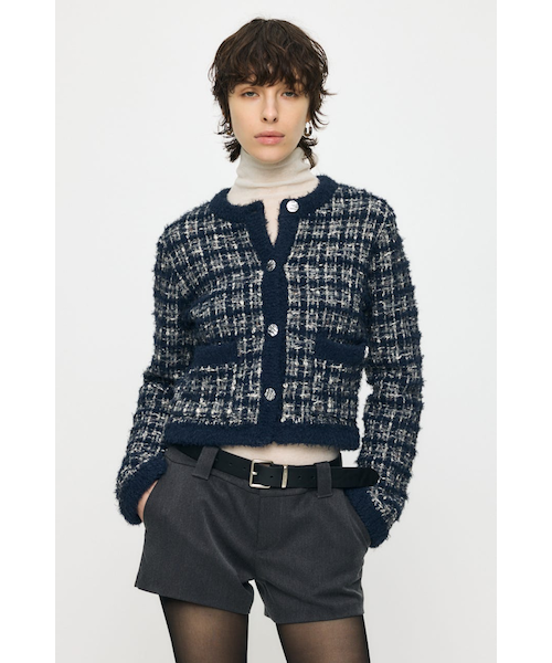 COMPACT KNIT TWEED ジャケット｜マウジーの通販｜&mall（アンドモール