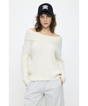 OVER RIB OFF SHOULDER トップス