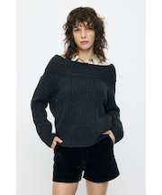OVER RIB OFF SHOULDER トップス
