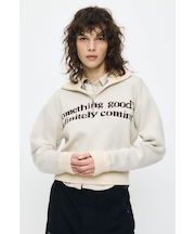 LETTERED HALF ZIPセーター