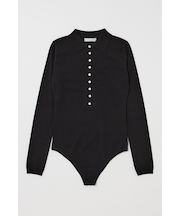 WITH COLLAR KNIT ボディースーツ