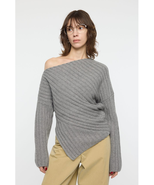 ASYMMETRY RIB ニット