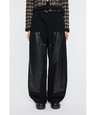 F／LEATHER DOUBLE KNEE パンツ