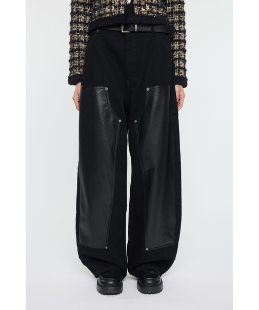 F／LEATHER DOUBLE KNEE パンツ