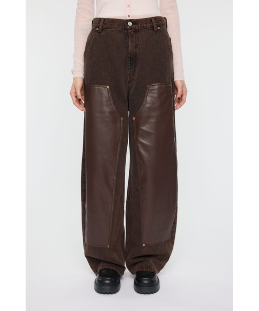 F／LEATHER DOUBLE KNEE パンツ