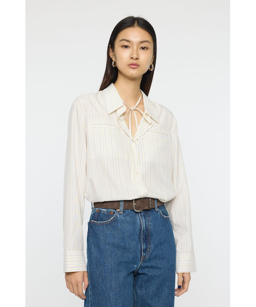 BOW DETAIL STRIPE シャツ