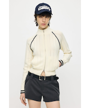 MIX PATTERN KNIT TRACK トップス