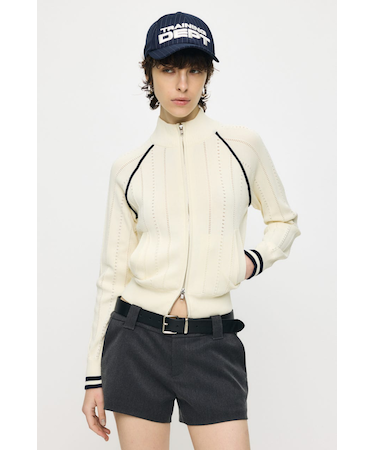 MIX PATTERN KNIT TRACK トップス