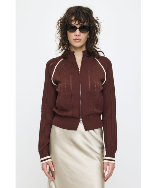 MIX PATTERN KNIT TRACK トップス