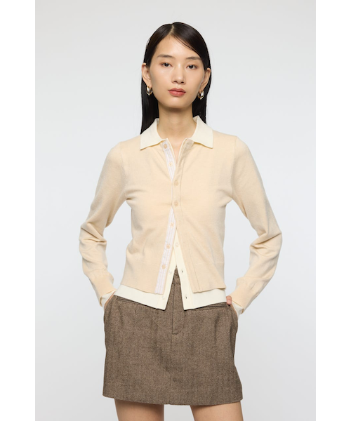 DOUBLE LAYERED ニットシャツ｜マウジーの通販｜&mall（アンドモール