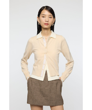 DOUBLE LAYERED ニットシャツ