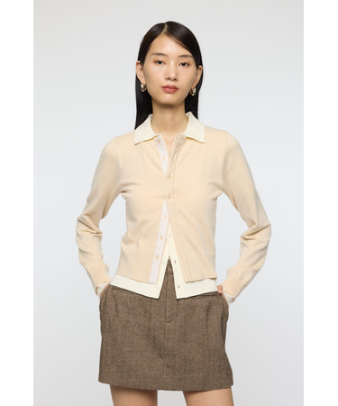DOUBLE LAYERED ニットシャツ