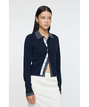 DOUBLE LAYERED ニットシャツ