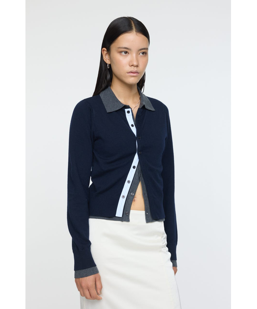 DOUBLE LAYERED ニットシャツ