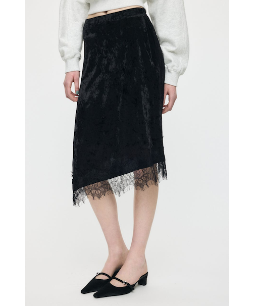 LACE TRIM VELVET スカート