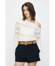 RANDOM STRIPE OFF SHOULDER トップス