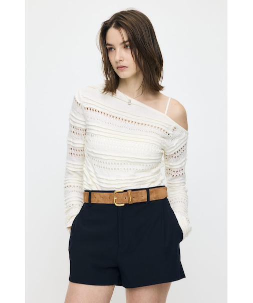 RANDOM STRIPE OFF SHOULDER トップス