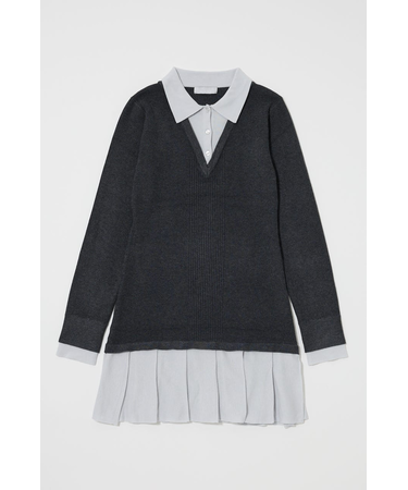 LAYERED KNIT ミニドレス