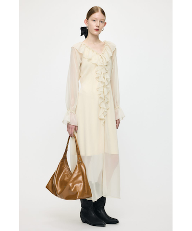 RUFFLE CHIFFON MAXI ドレス
