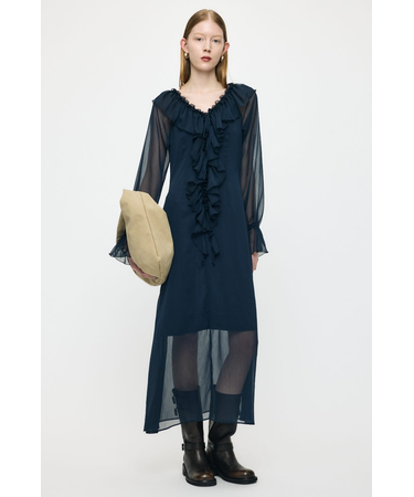 RUFFLE CHIFFON MAXI ドレス