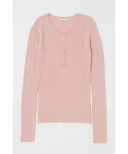 SILK MIX HENRY NECK トップス