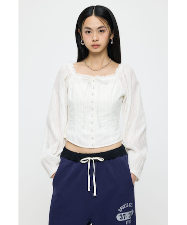 LACE TRIMMED CORSET ブラウス